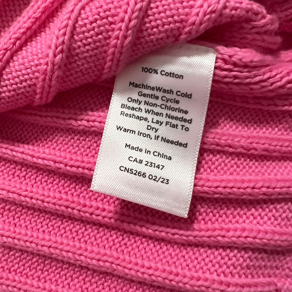 Talbots Hot Pink Ribbed V-Neck Button Cardigan - Picture 6 of 8